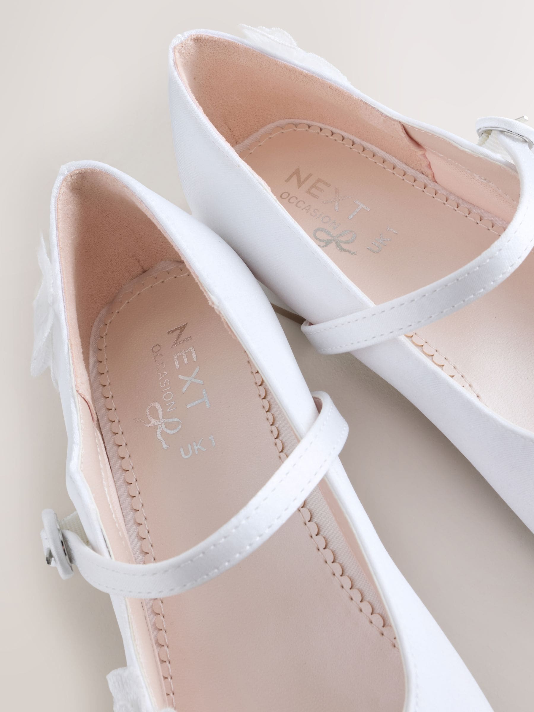 White Stain Resistant Embellished Heeled Mary Jane Occasion Shoes image 6