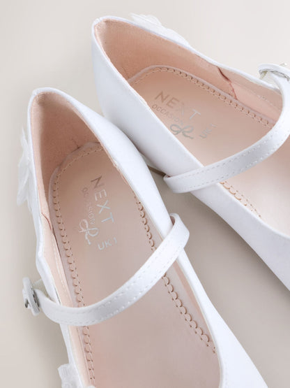White Stain Resistant Embellished Heeled Mary Jane Occasion Shoes image 6