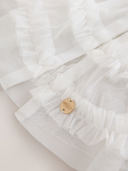 Dsiney Kidz - Laura Ashley White Frill Bridesmaid Mesh Cape Cardigan image 10