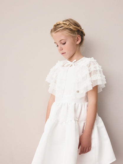 Dsiney Kidz - Laura Ashley White Frill Bridesmaid Mesh Cape Cardigan image 2