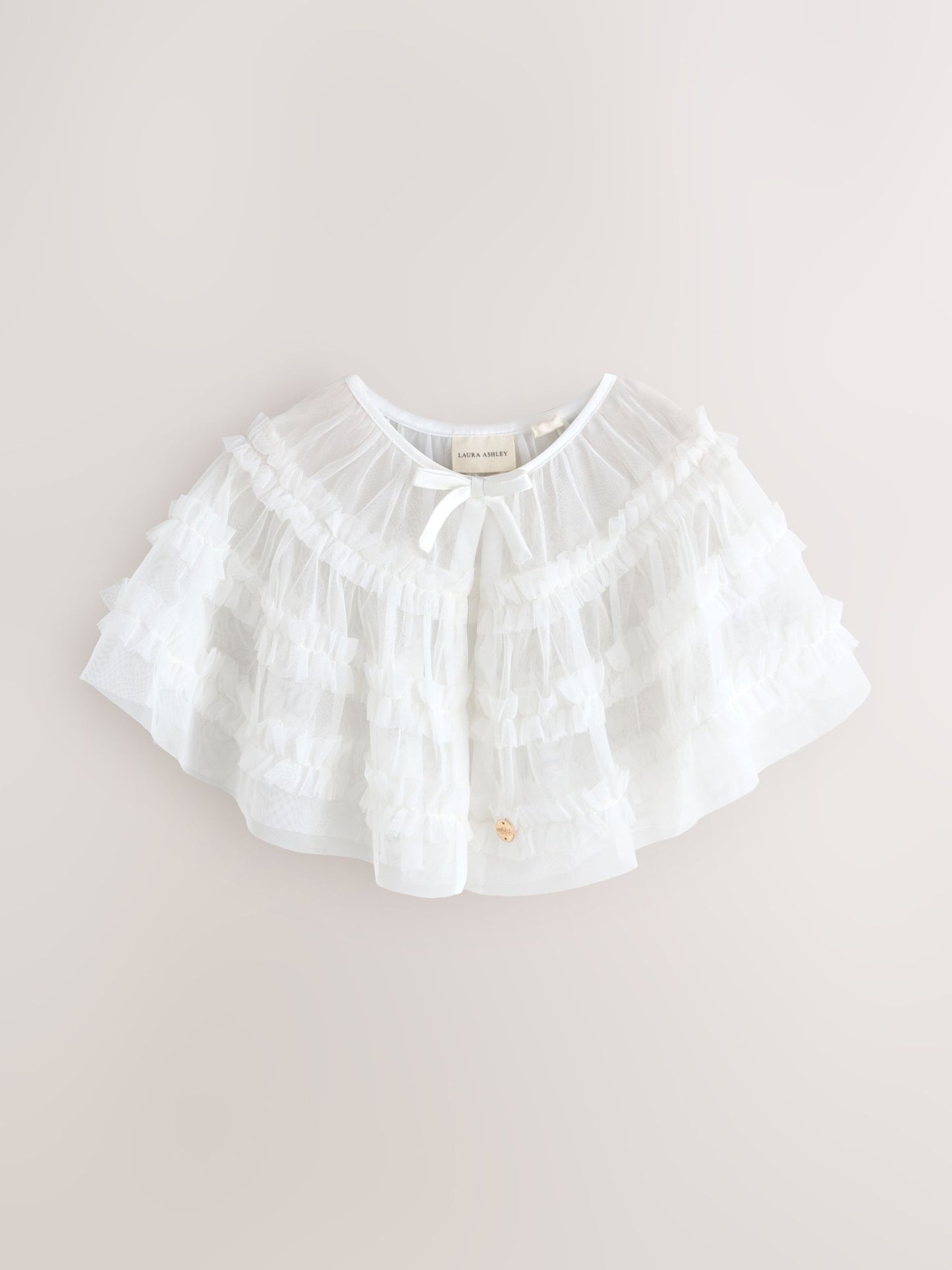 Dsiney Kidz - Laura Ashley White Frill Bridesmaid Mesh Cape Cardigan image 7