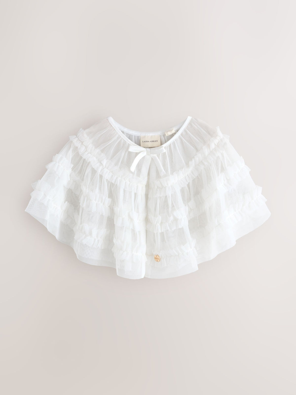 Dsiney Kidz - Laura Ashley White Frill Bridesmaid Mesh Cape Cardigan image 7