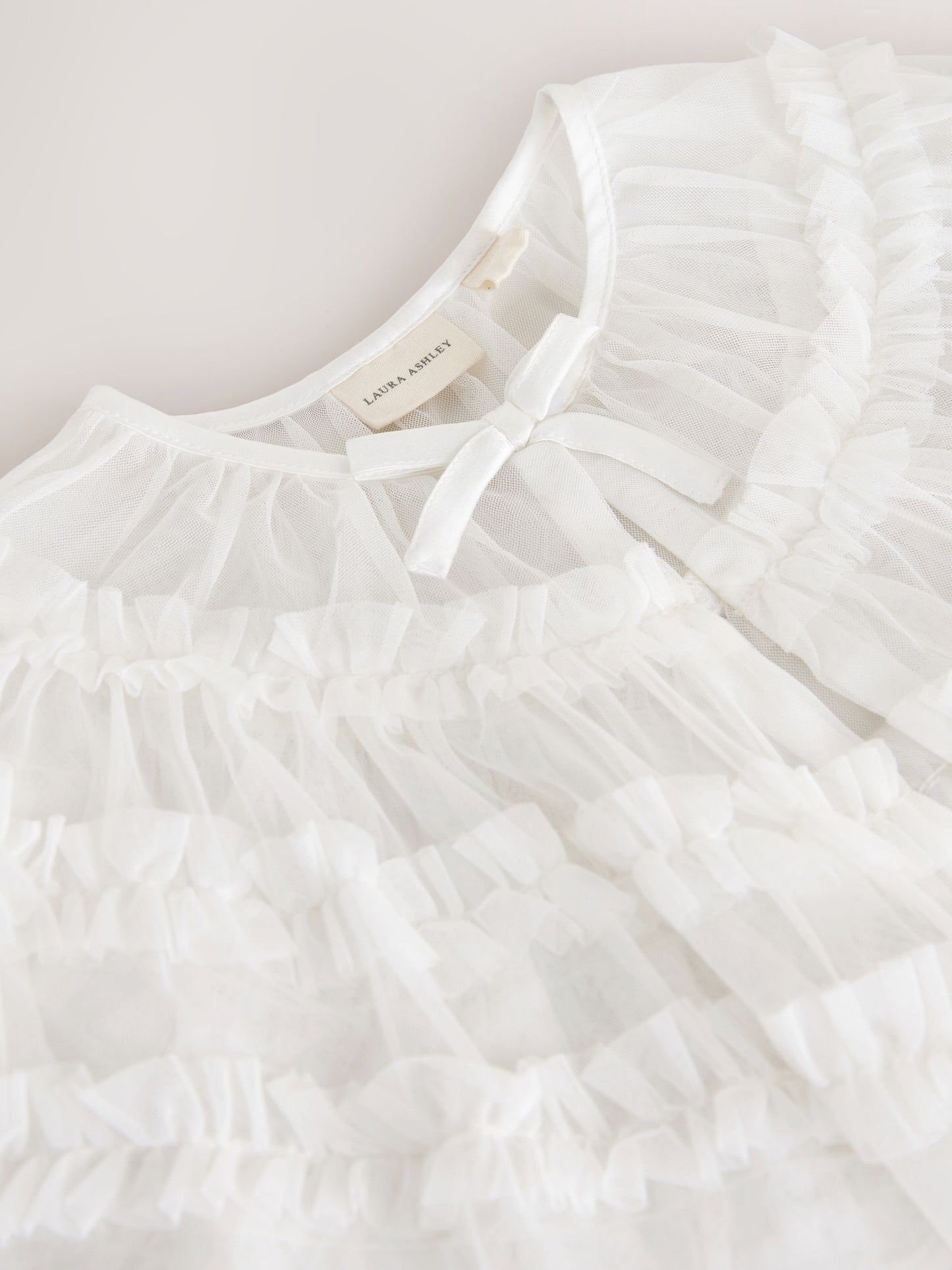 Dsiney Kidz - Laura Ashley White Frill Bridesmaid Mesh Cape Cardigan image 9