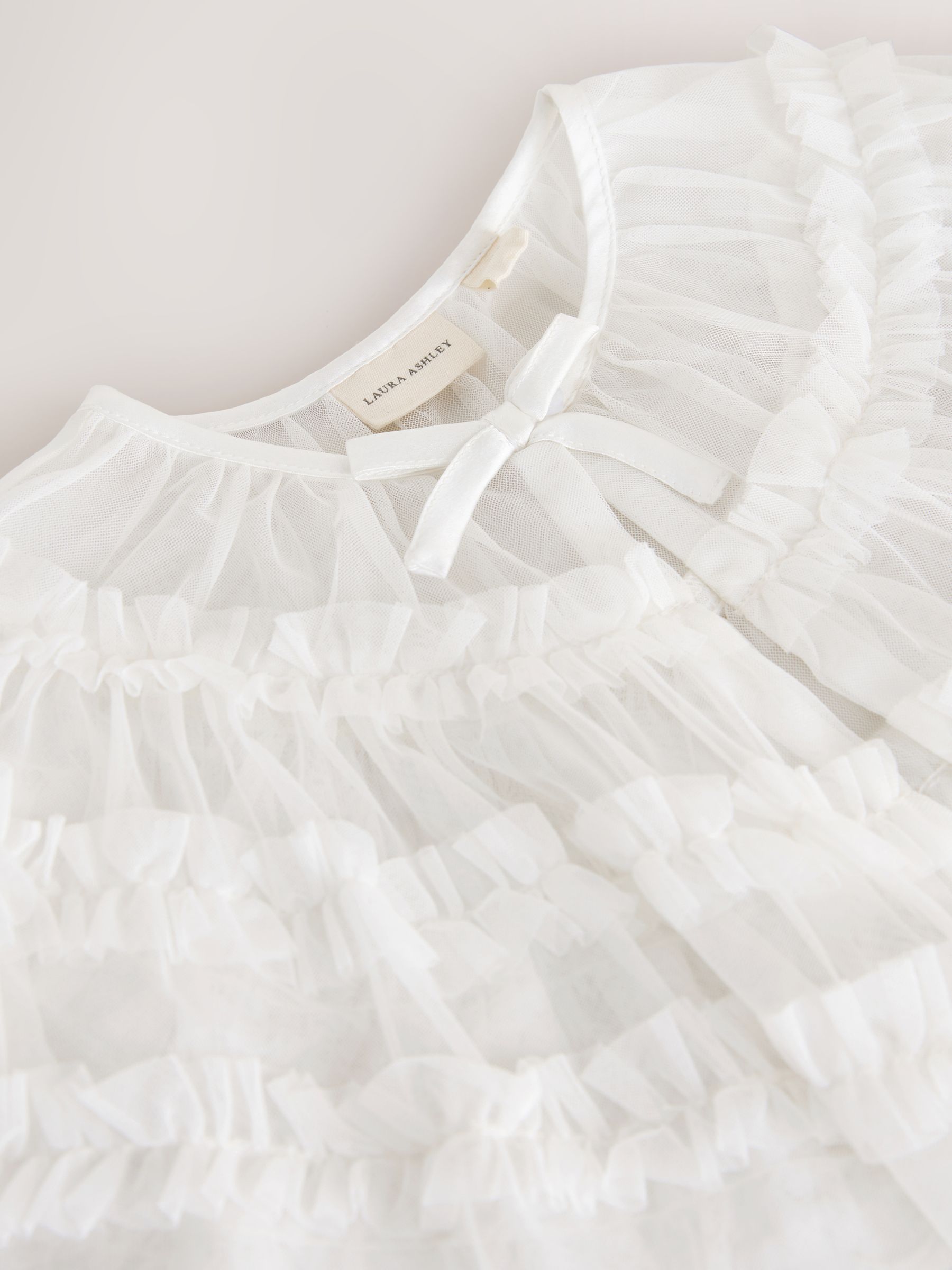 Dsiney Kidz - Laura Ashley White Frill Bridesmaid Mesh Cape Cardigan image 9