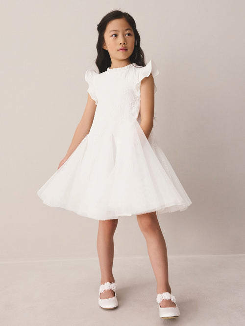Laura Ashley Ivory Textured Godet Dress image 1