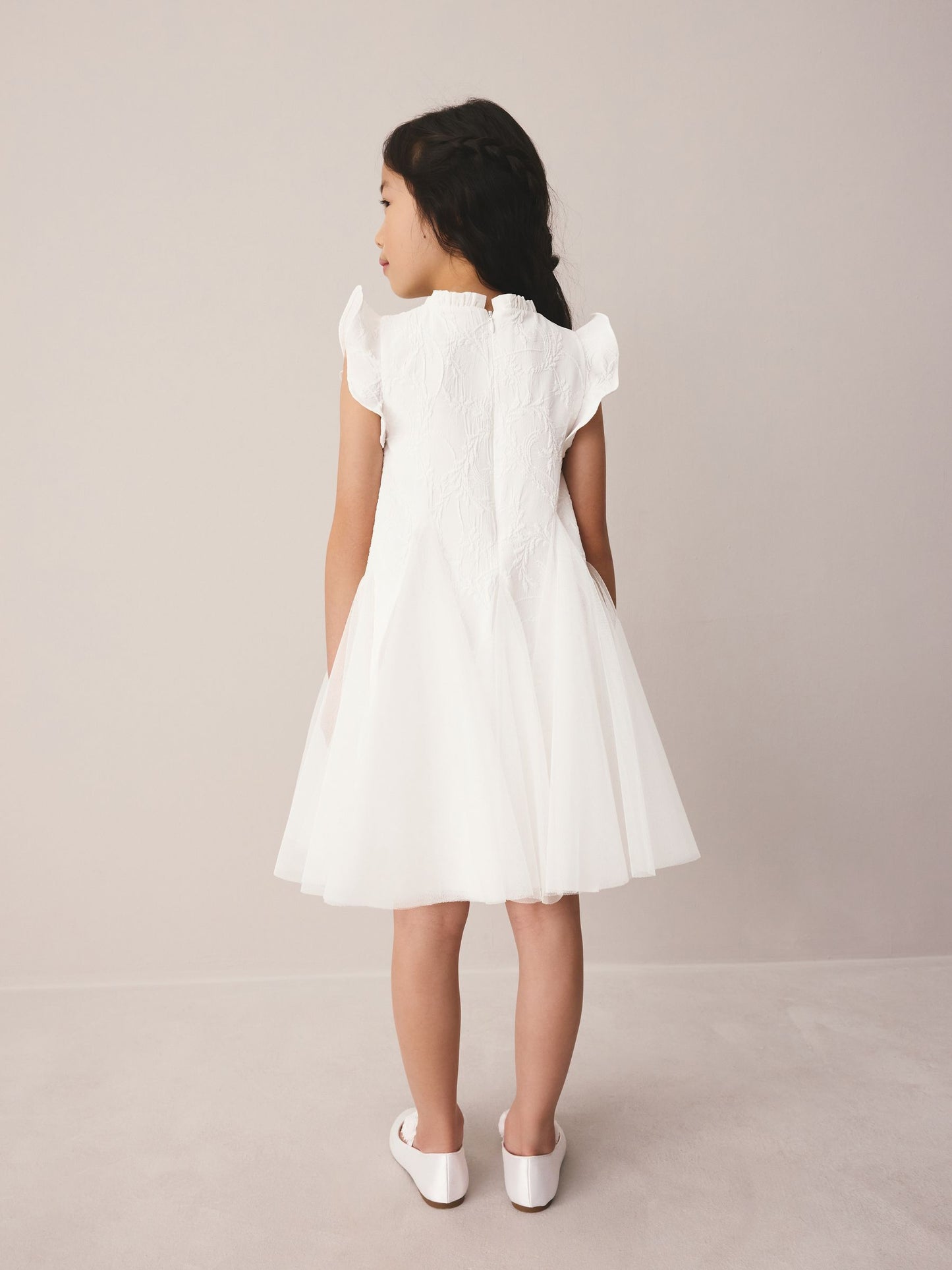 Laura Ashley Ivory Textured Godet Dress image 2