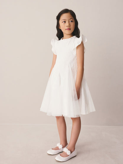 Laura Ashley Ivory Textured Godet Dress image 3