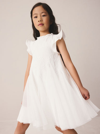 Laura Ashley Ivory Textured Godet Dress image 4