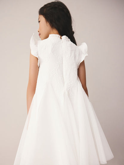 Laura Ashley Ivory Textured Godet Dress image 5
