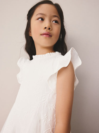 Laura Ashley Ivory Textured Godet Dress image 6