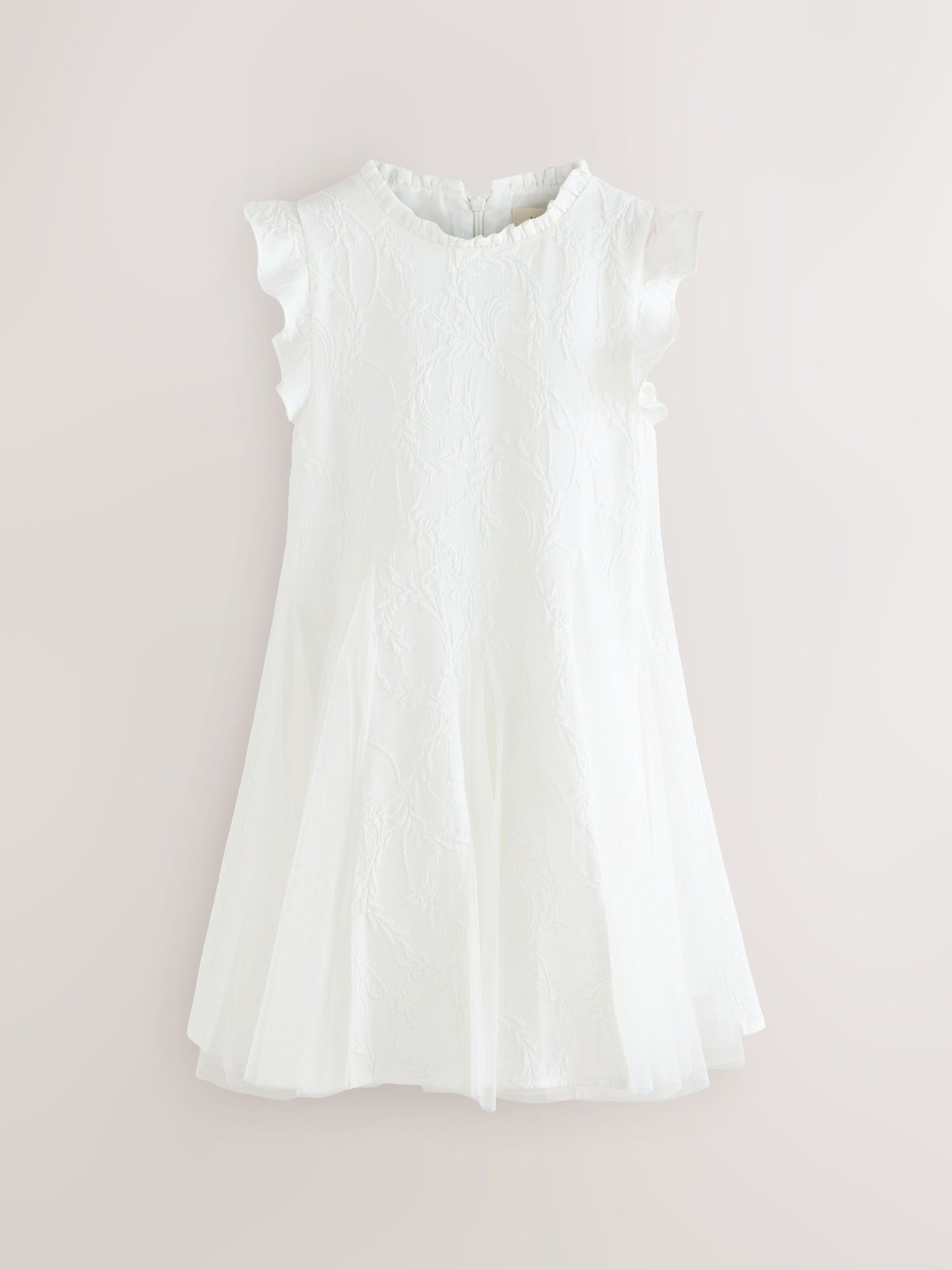 Laura Ashley Ivory Textured Godet Dress image 7