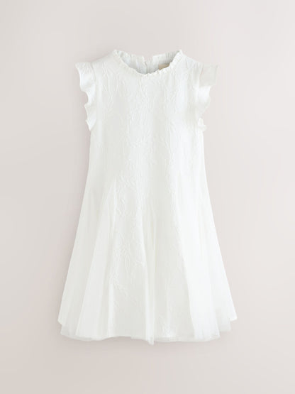 Laura Ashley Ivory Textured Godet Dress image 7