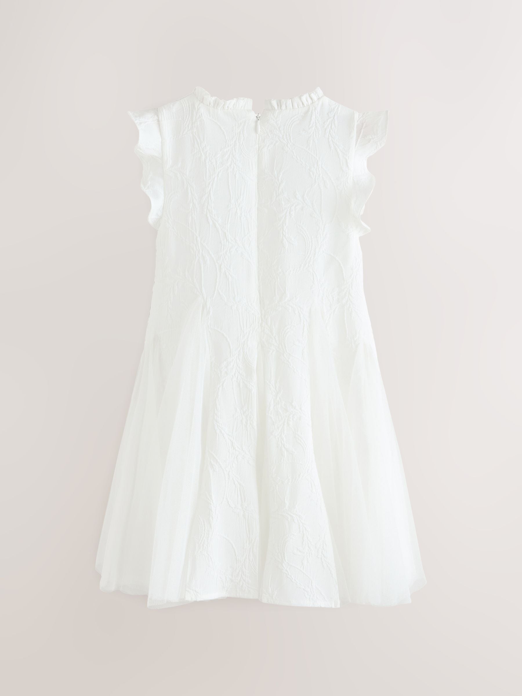 Laura Ashley Ivory Textured Godet Dress image 8
