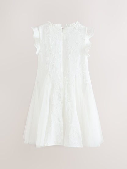 Laura Ashley Ivory Textured Godet Dress image 8