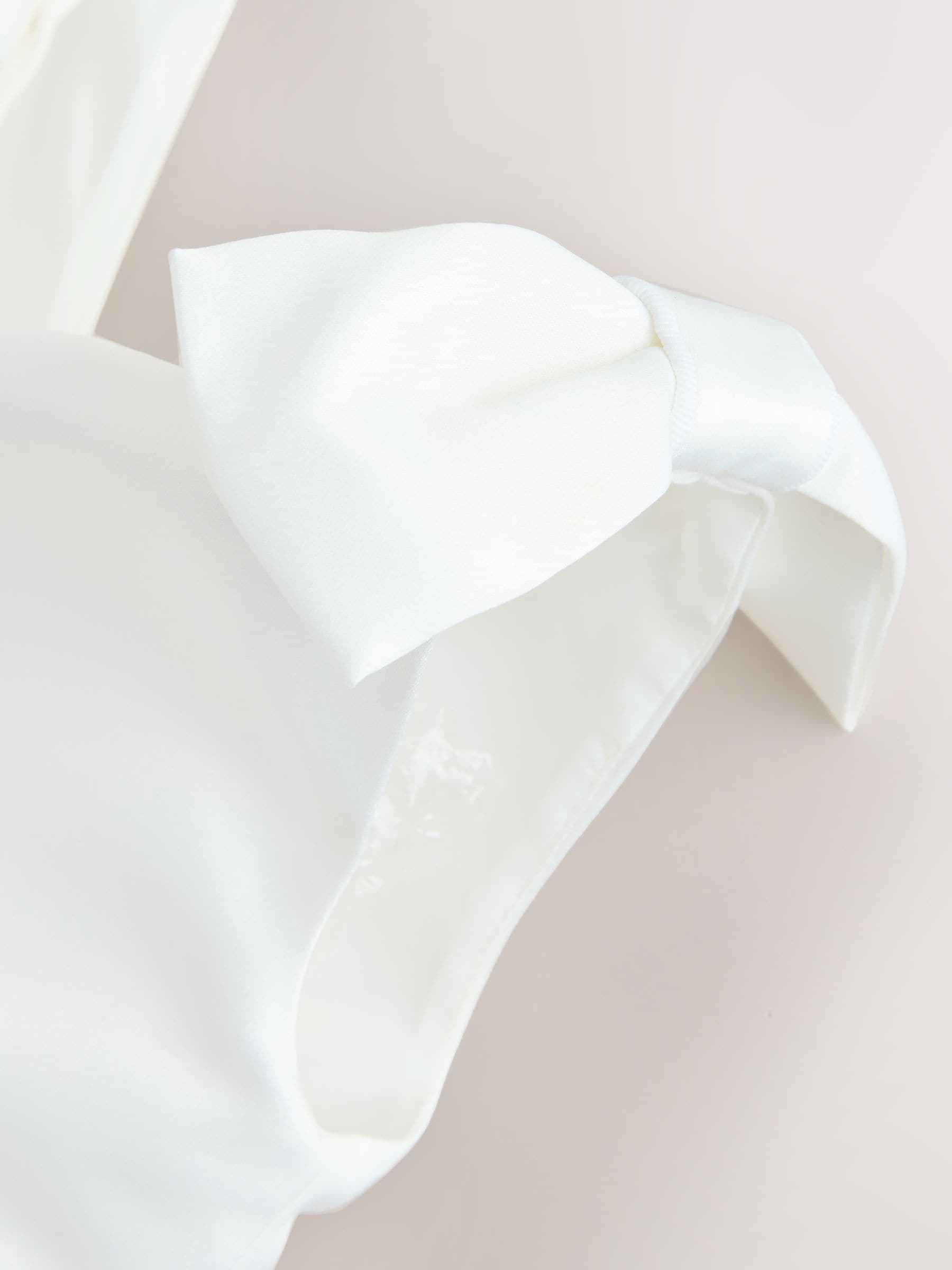 Laura Ashley White Bow Back Satin Dress image 10