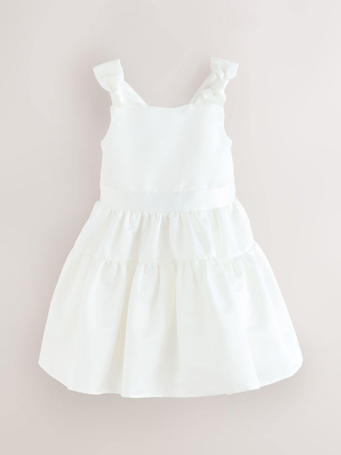 Laura Ashley White Bow Back Satin Dress image 6