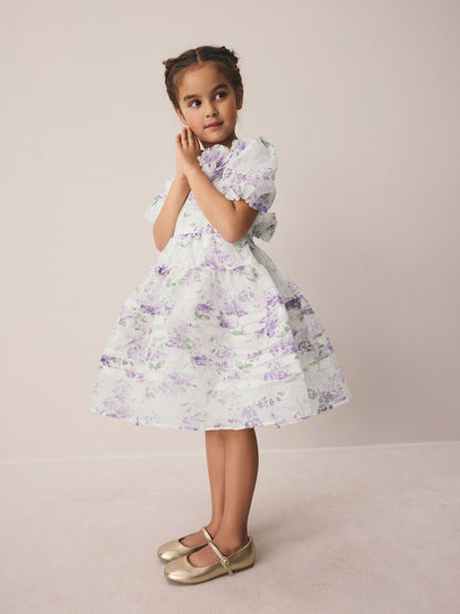 Dsiney Kidz - Laura Ashley Purple Polly Corsage Organza Pintuck Dress image 2