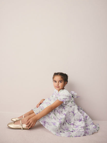 Laura Ashley Purple Polly Corsage Organza Pintuck Dress image 4
