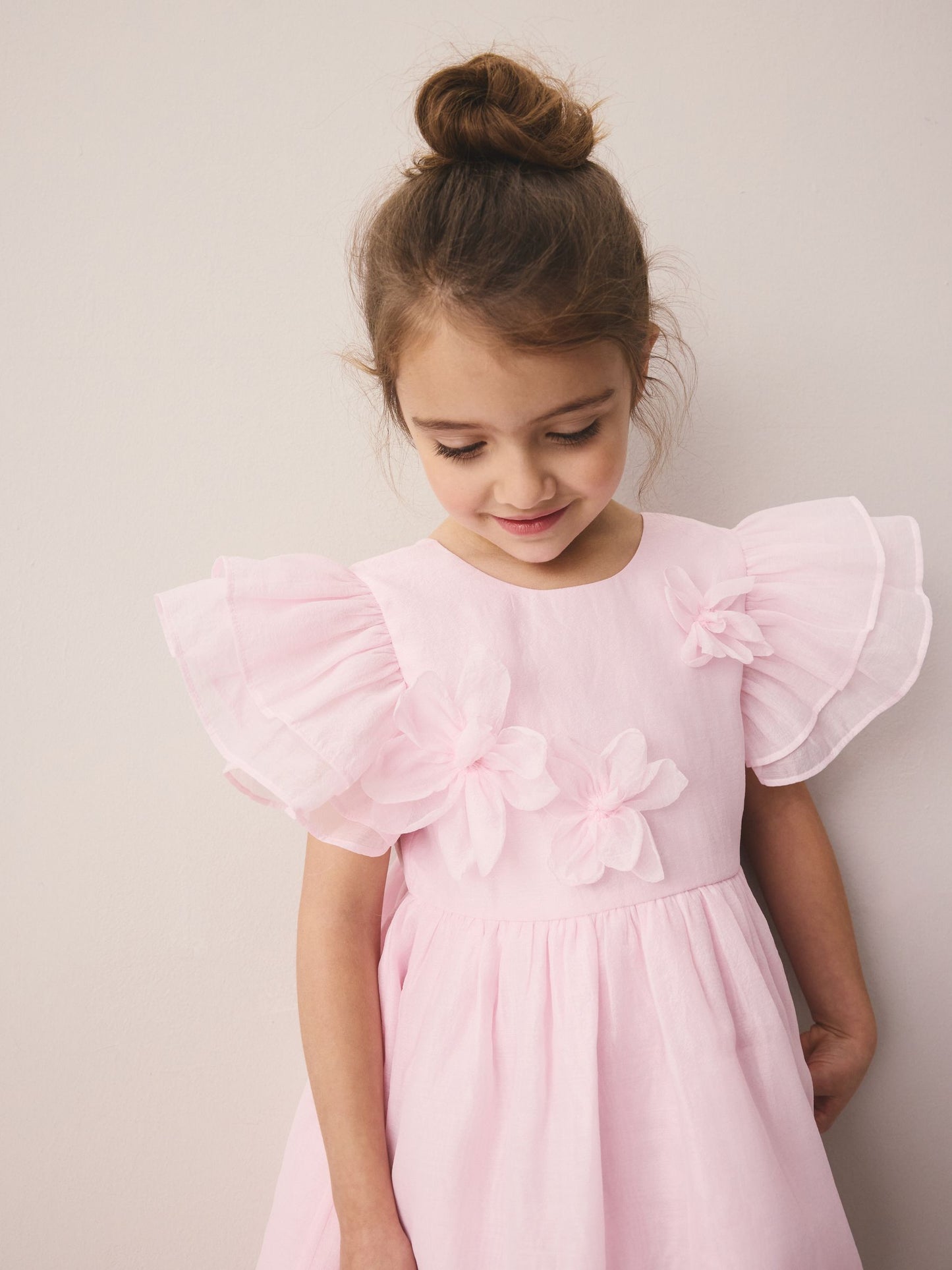 Laura Ashley Pink Petal Flower Bridemaid Dress image 4