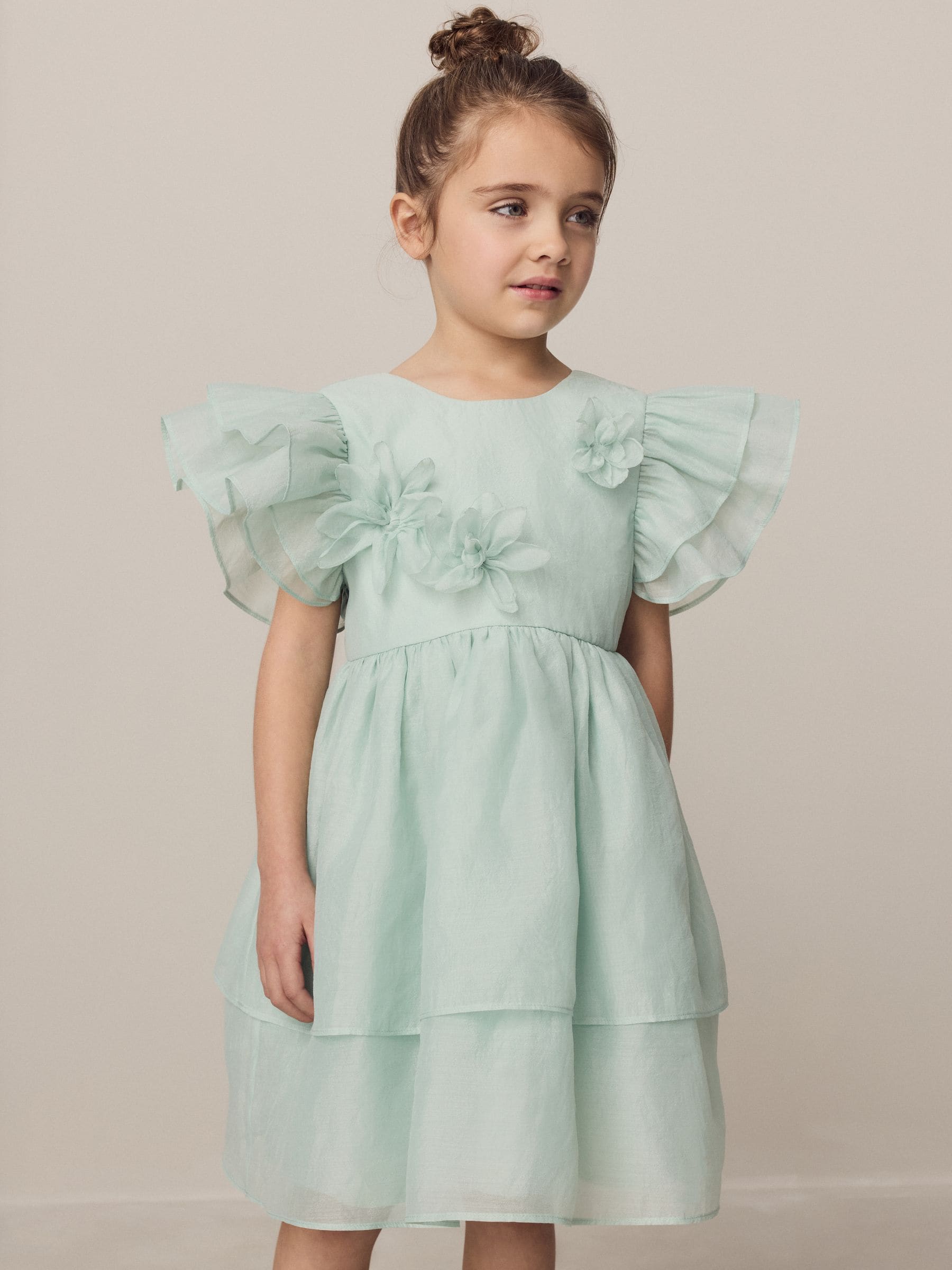 Laura Ashley Mint Green Petal Flower Bridemaid Dress image 2