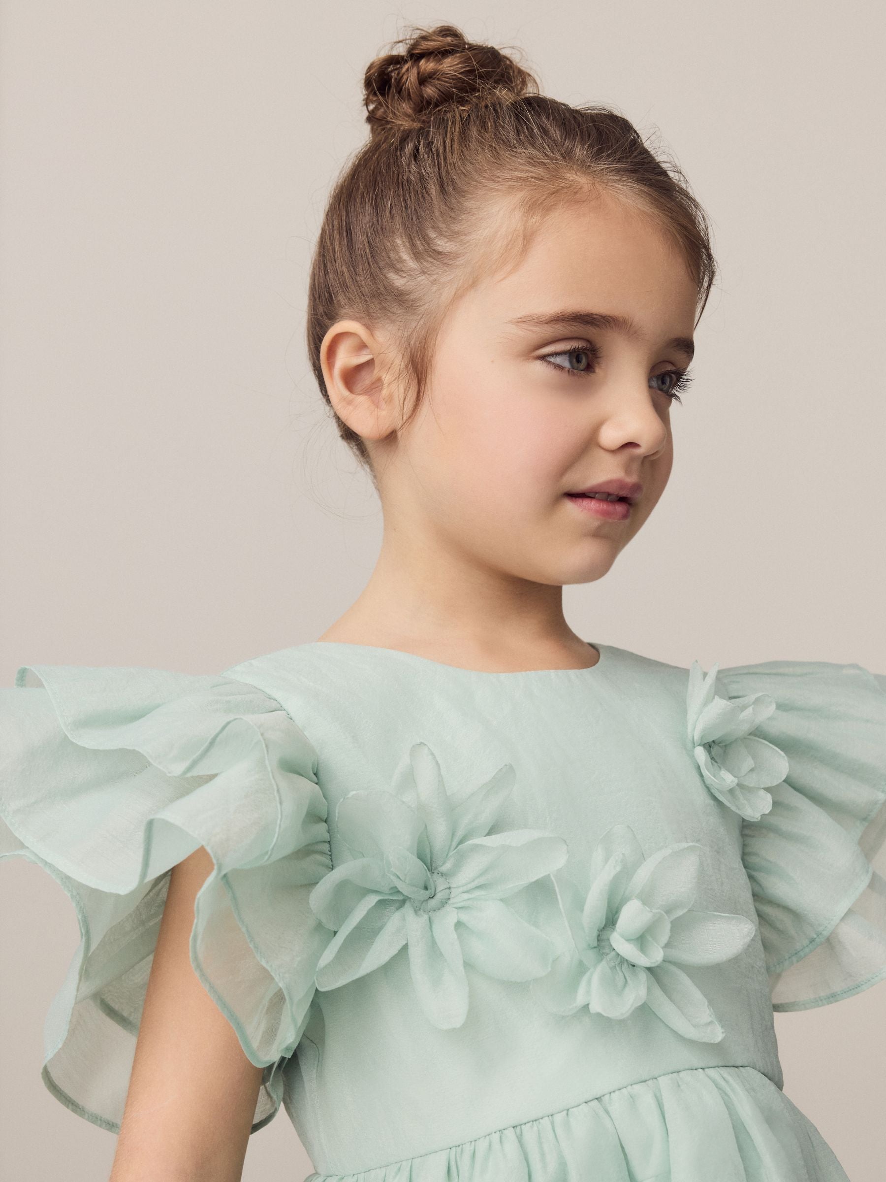 Laura Ashley Mint Green Petal Flower Bridemaid Dress image 6