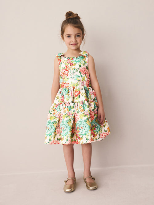Dsiney Kidz - Laura Ashley Bright Lavington Bloom Bow Back Satin Dress image 1