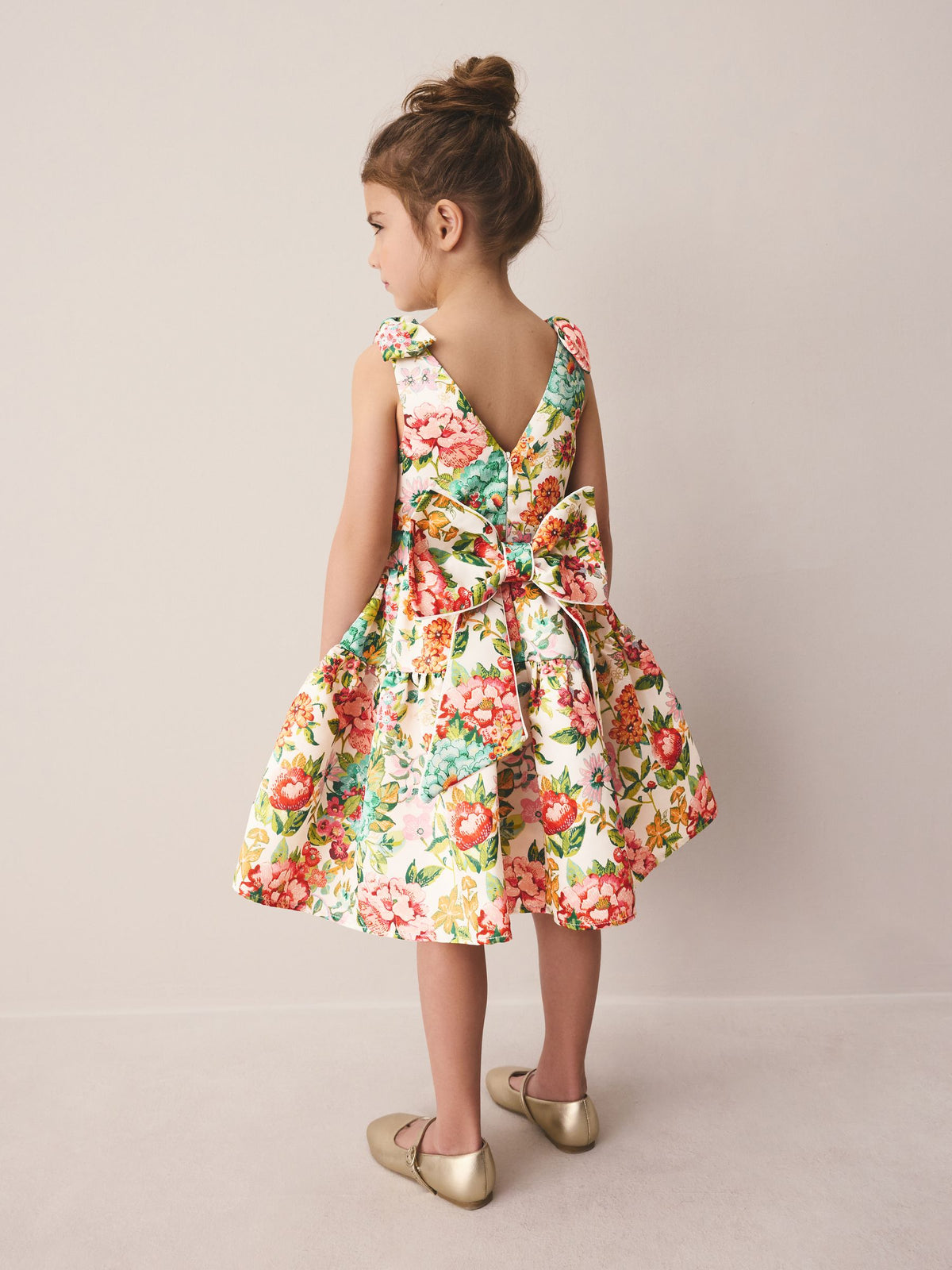 Dsiney Kidz - Laura Ashley Bright Lavington Bloom Bow Back Satin Dress image 4