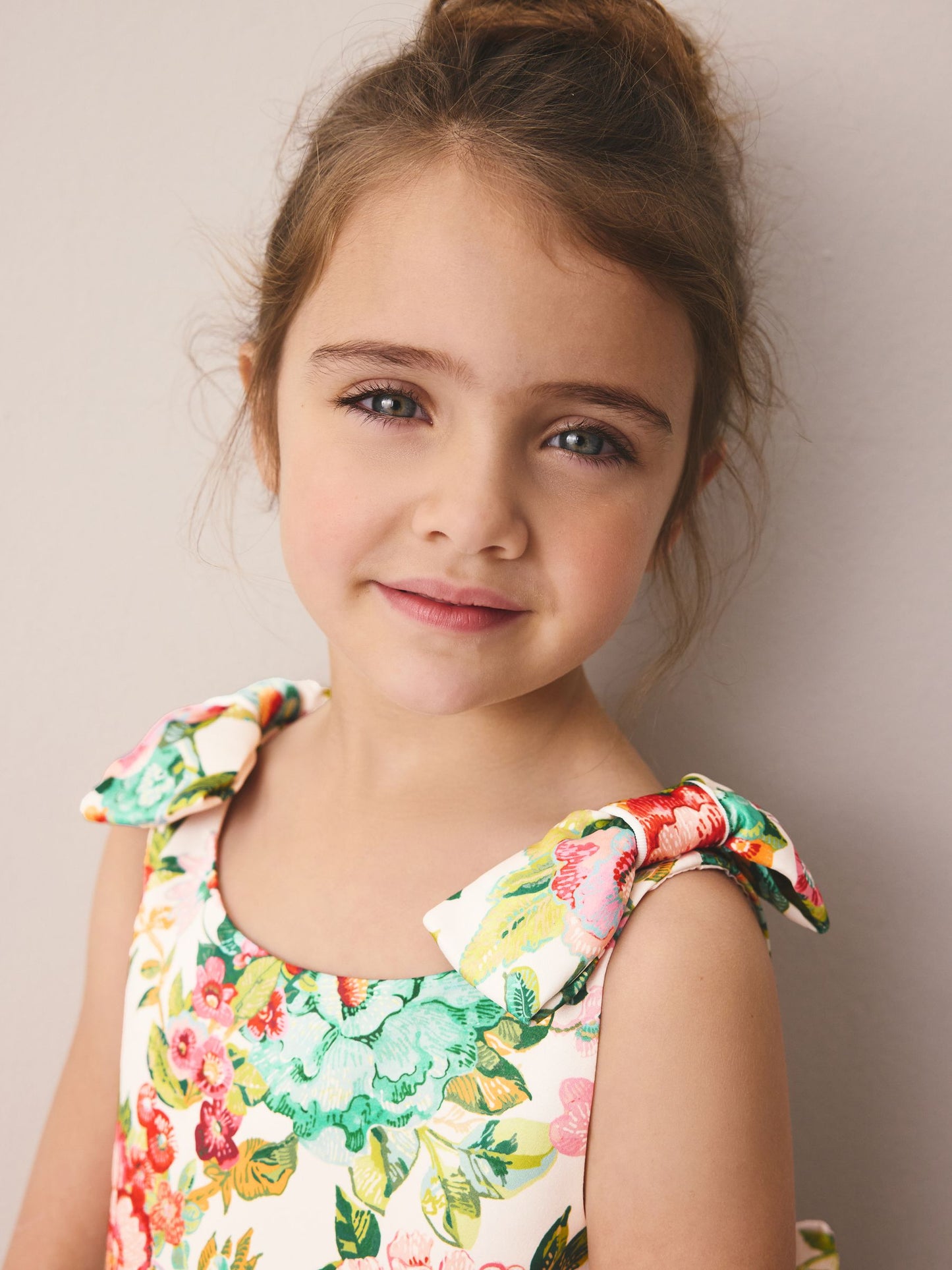 Laura Ashley Bright Lavington Bloom Bow Back Satin Dress image 5