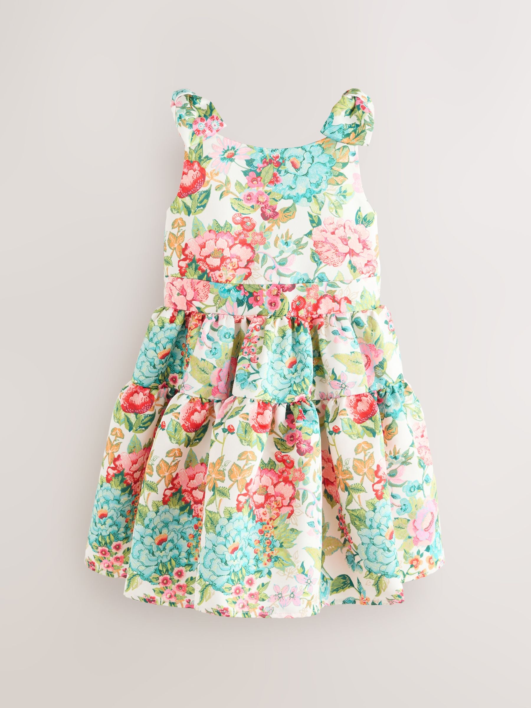Laura Ashley Bright Lavington Bloom Bow Back Satin Dress image 7