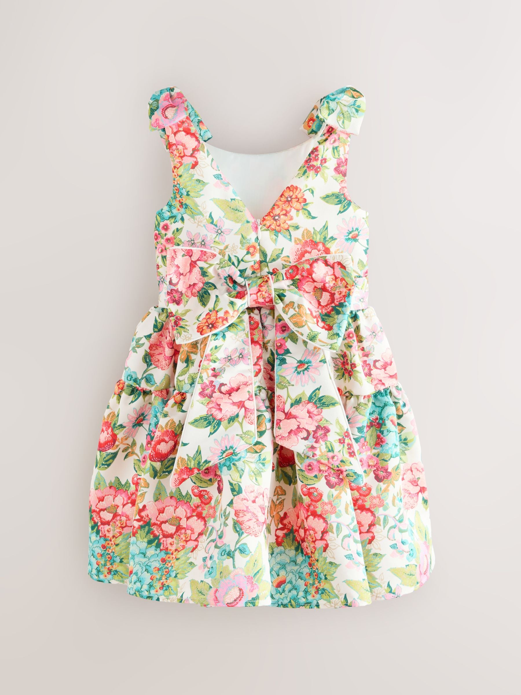 Laura Ashley Bright Lavington Bloom Bow Back Satin Dress image 8