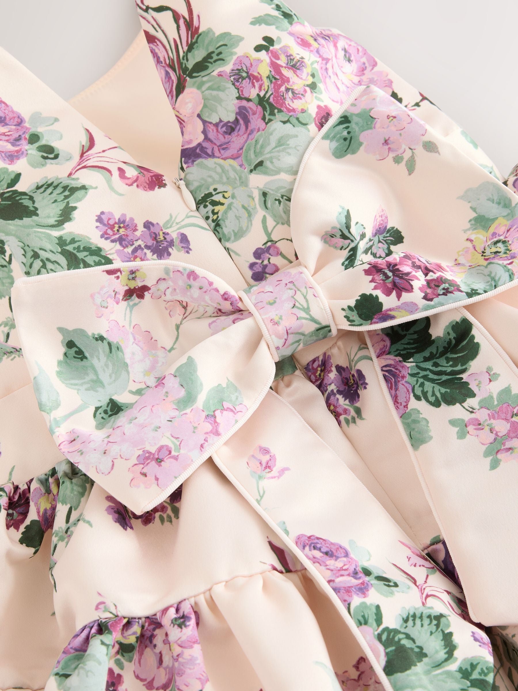 Laura Ashley Pink Rosemore Bow Back Satin Dress image 11