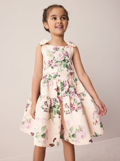 Laura Ashley Pink Rosemore Bow Back Satin Dress image 2