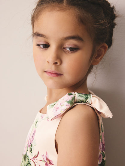Laura Ashley Pink Rosemore Bow Back Satin Dress image 6