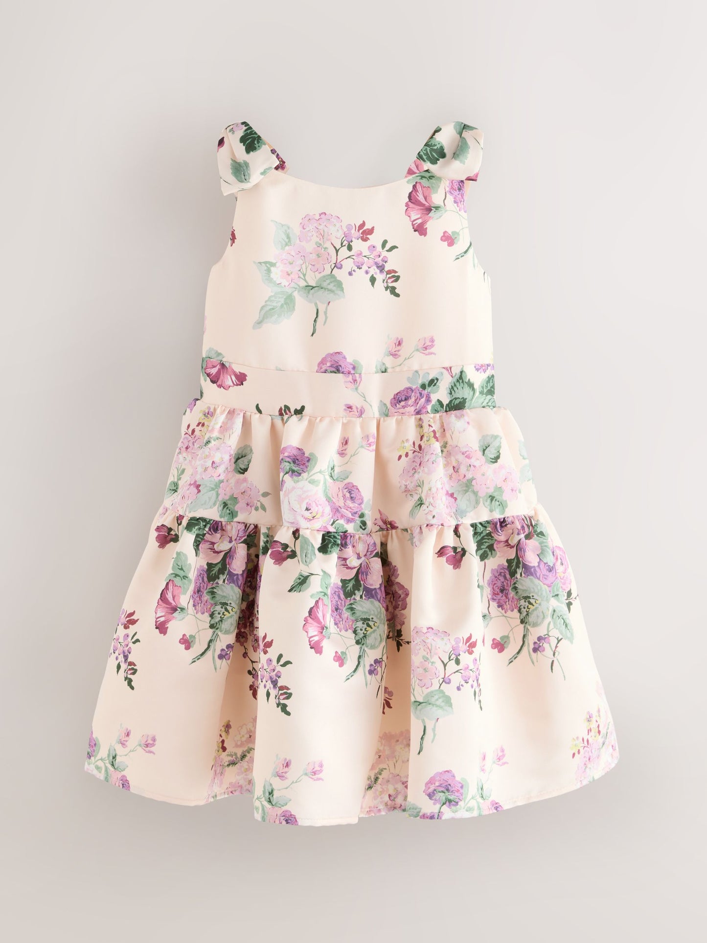 Laura Ashley Pink Rosemore Bow Back Satin Dress image 8