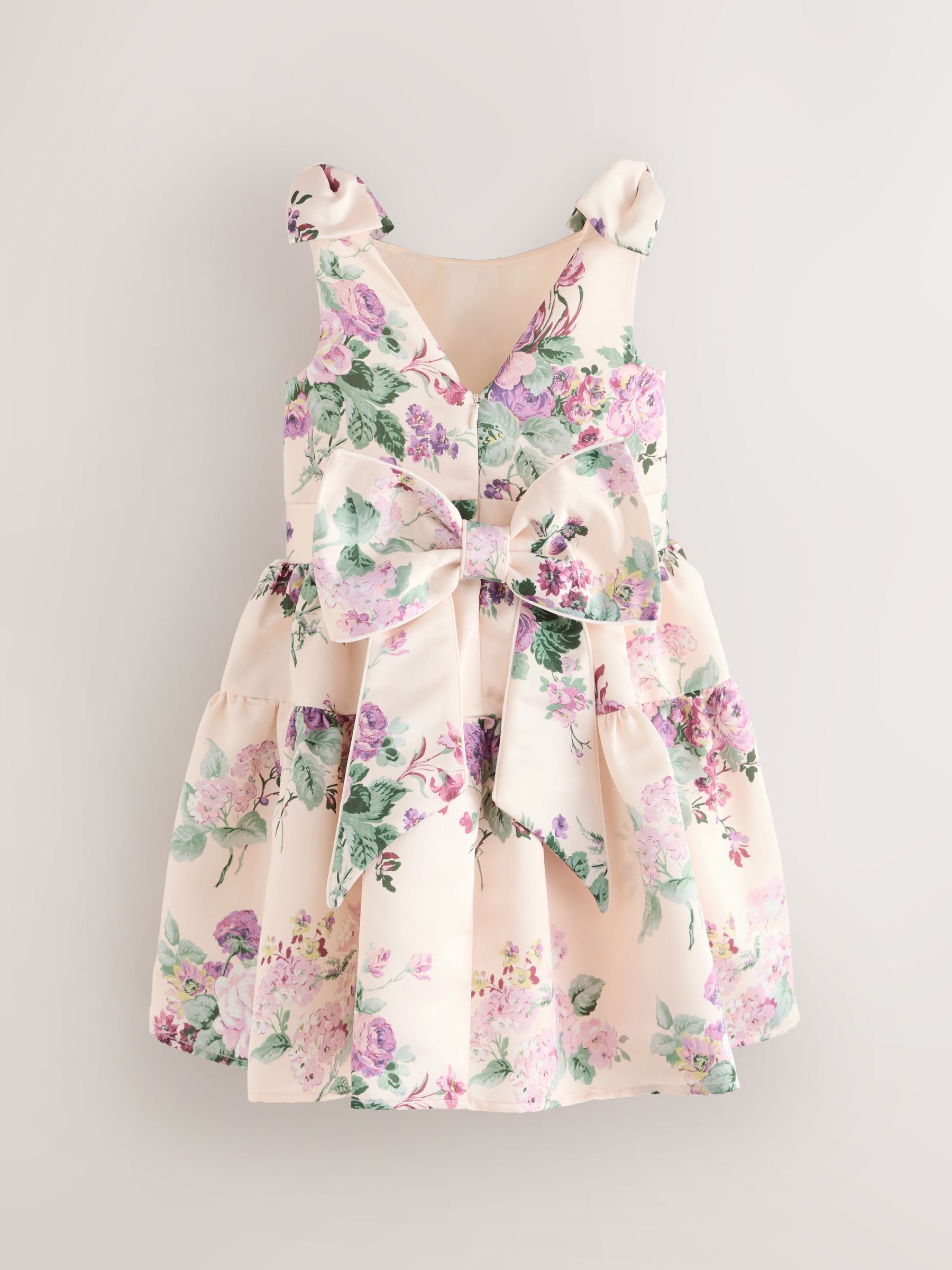 Laura Ashley Pink Rosemore Bow Back Satin Dress image 9