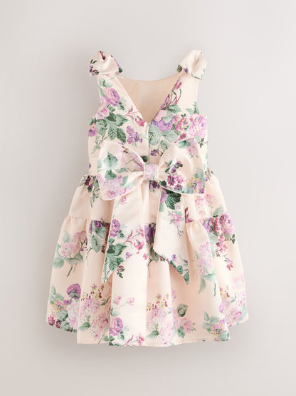 Laura Ashley Pink Rosemore Bow Back Satin Dress image 9