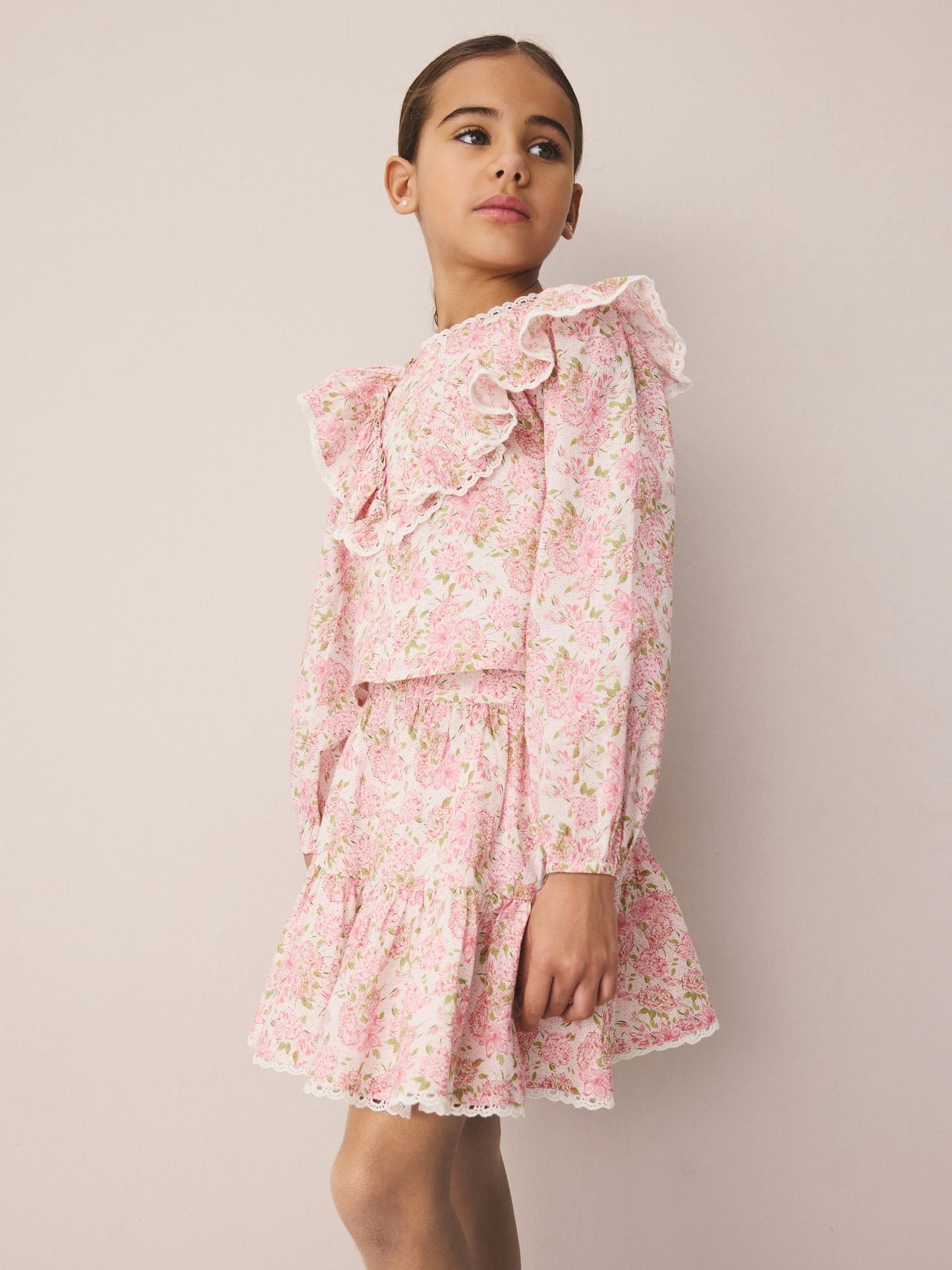 Laura Ashley Pink Lillith Blouson Top and Skirt Set image 3