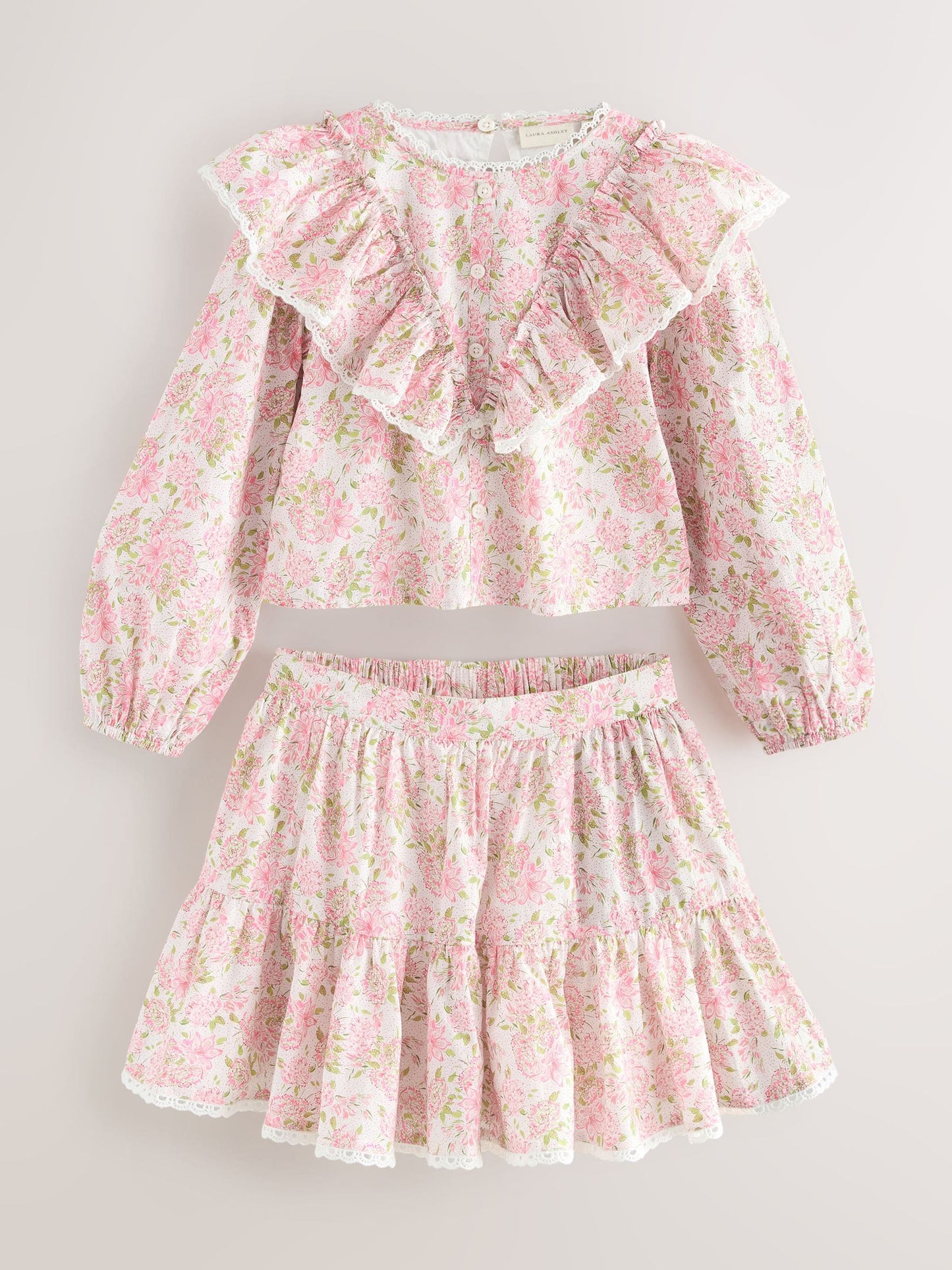 Laura Ashley Pink Lillith Blouson Top and Skirt Set image 6