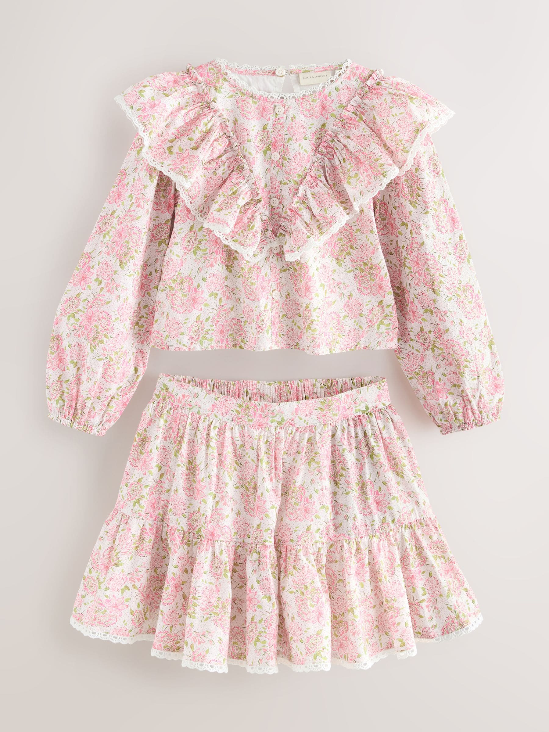 Laura Ashley Pink Lillith Blouson Top and Skirt Set image 6