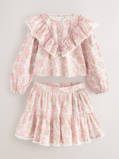 Laura Ashley Pink Lillith Blouson Top and Skirt Set image 6