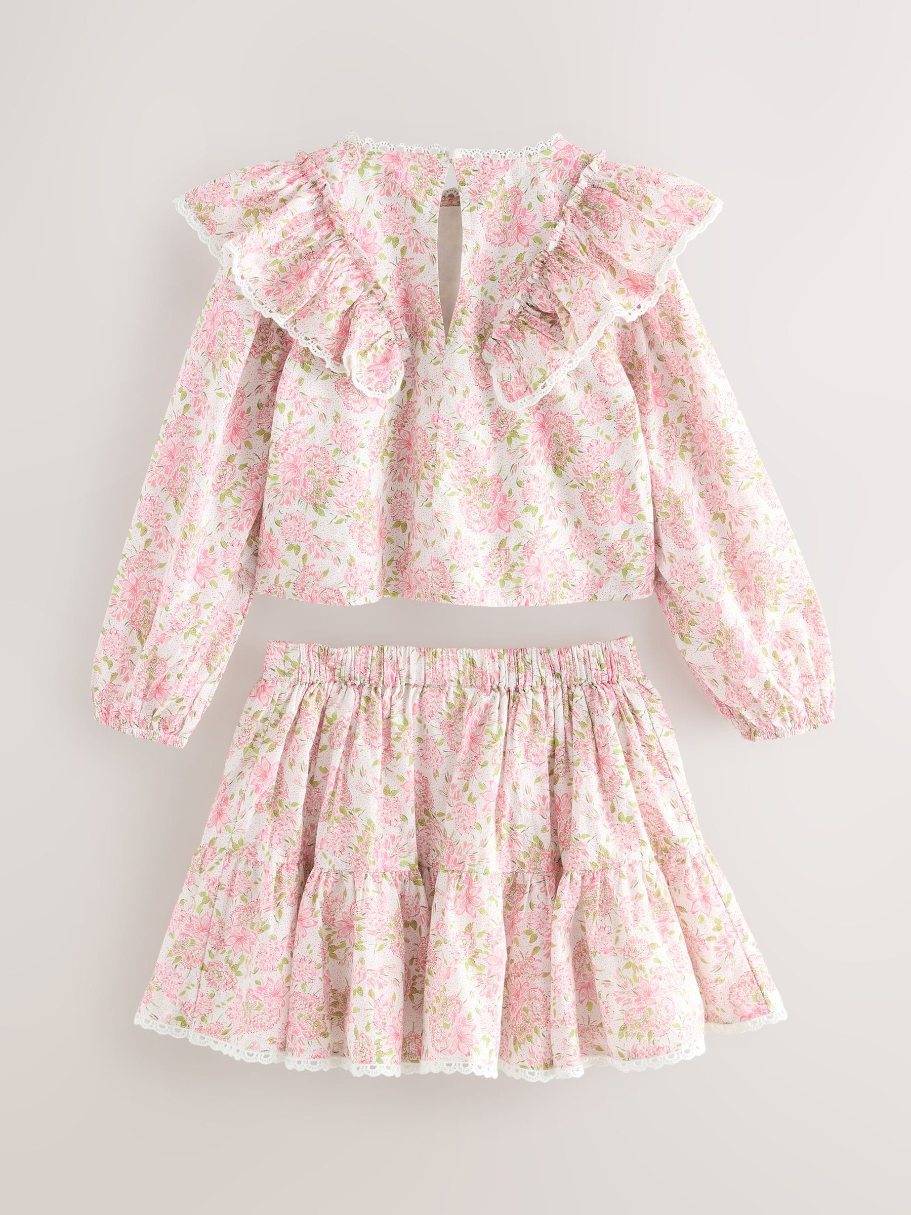 Laura Ashley Pink Lillith Blouson Top and Skirt Set image 7