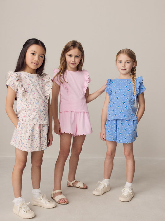 Laura Ashley Pink/Blue Jersey Shorts 3 Pack image 1