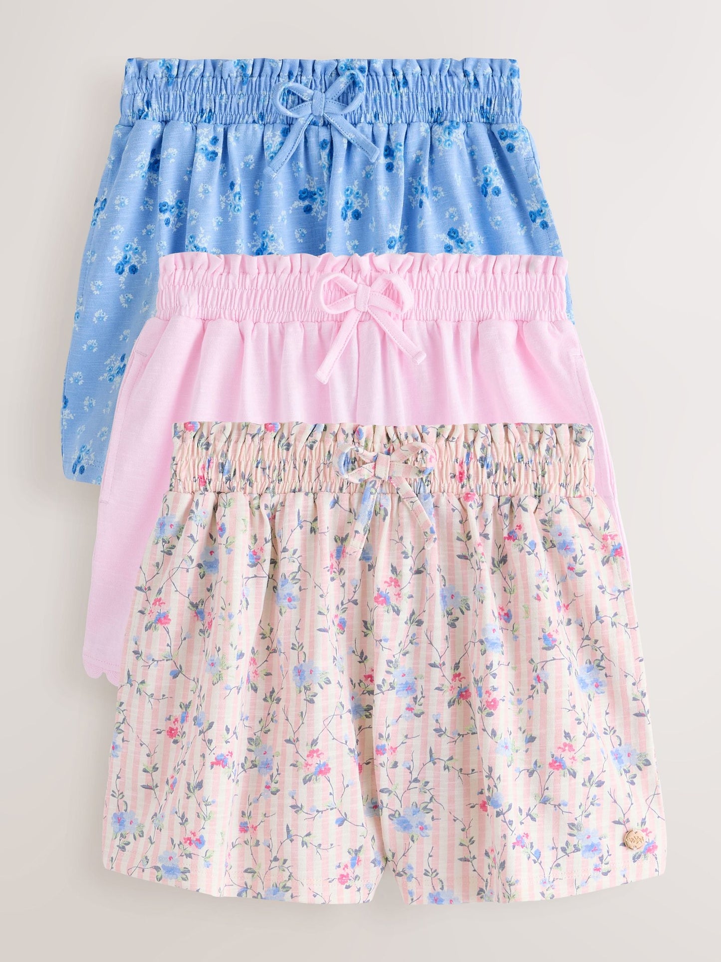 Laura Ashley Pink/Blue Jersey Shorts 3 Pack image 6