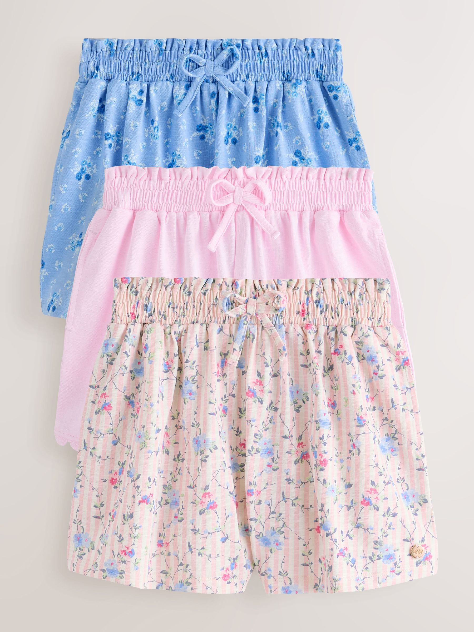 Laura Ashley Pink/Blue Jersey Shorts 3 Pack image 6