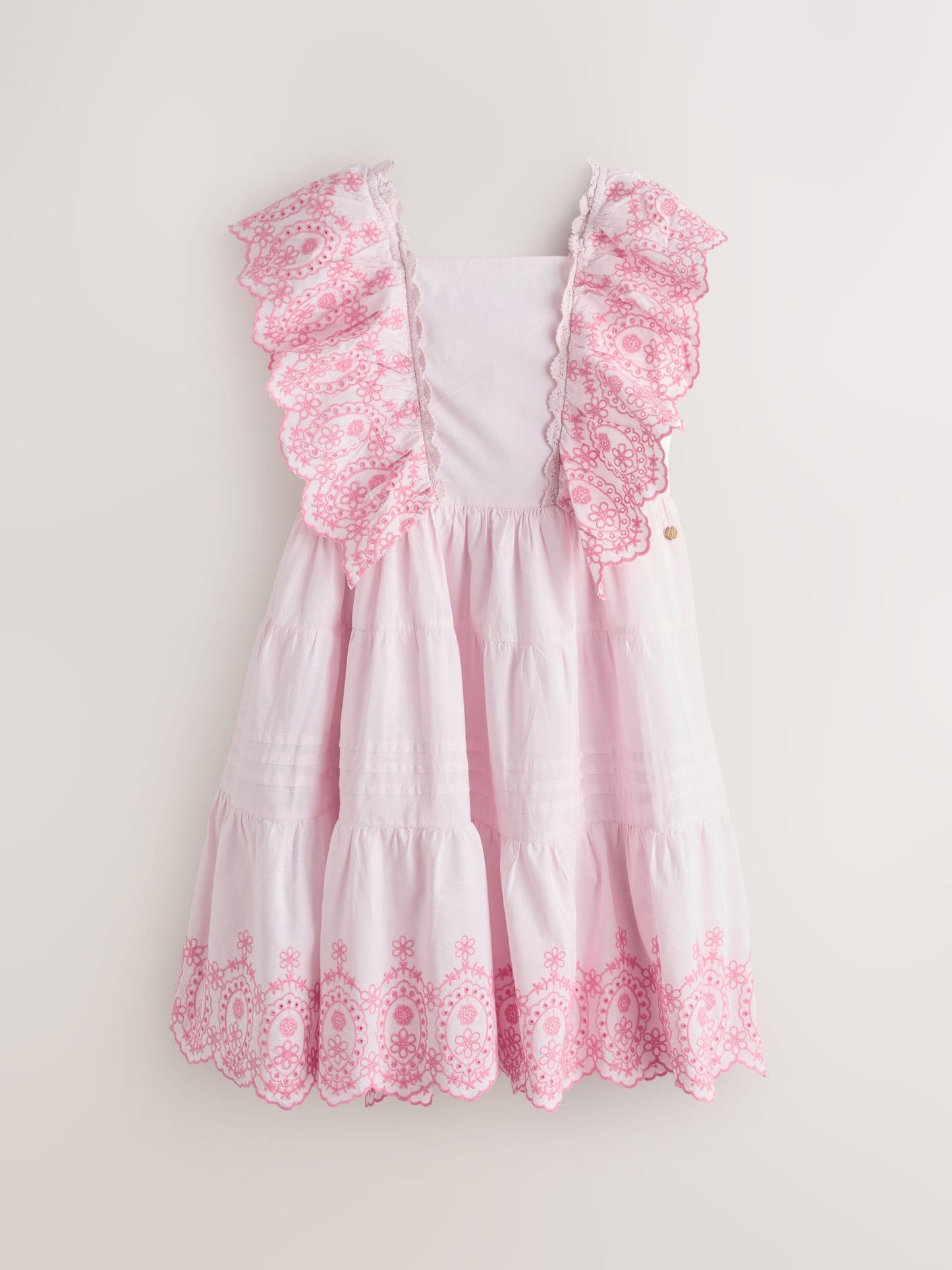 Laura Ashley Pink Broderie Tiered Dress image 6