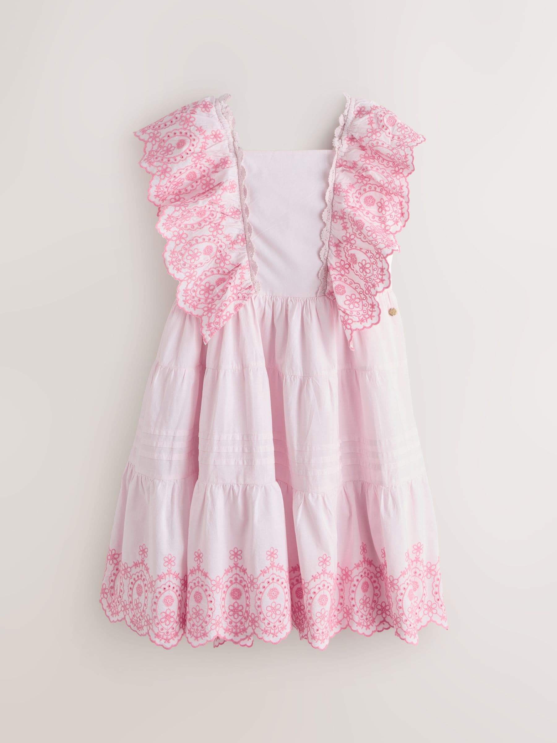Laura Ashley Pink Broderie Tiered Dress image 6
