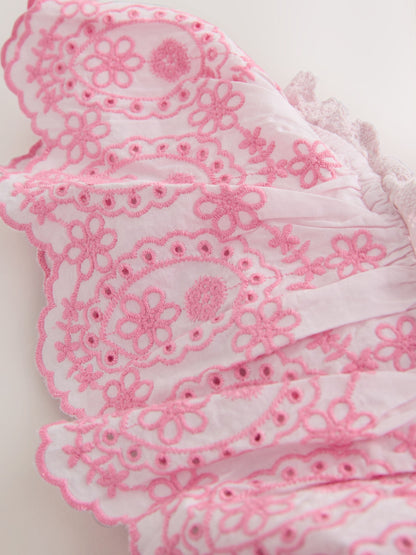 Laura Ashley Pink Broderie Tiered Dress image 7
