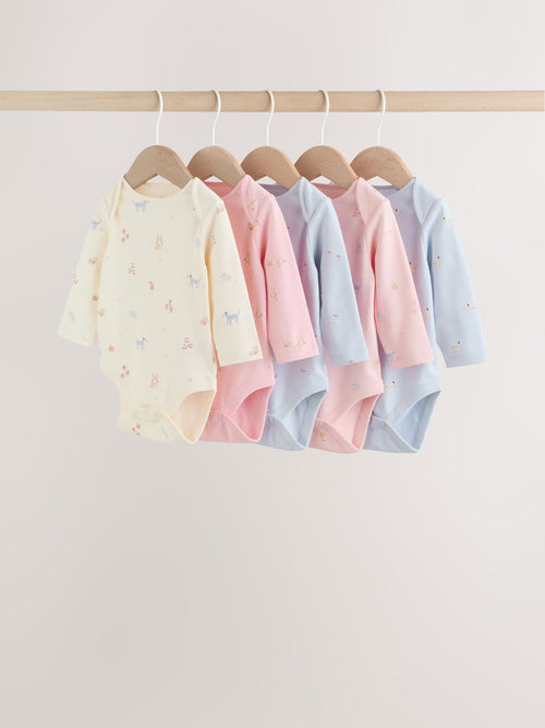 Dsiney Kidz - Multi Pastel Character 5 Pack Long Sleeve Baby Bodysuits image 1