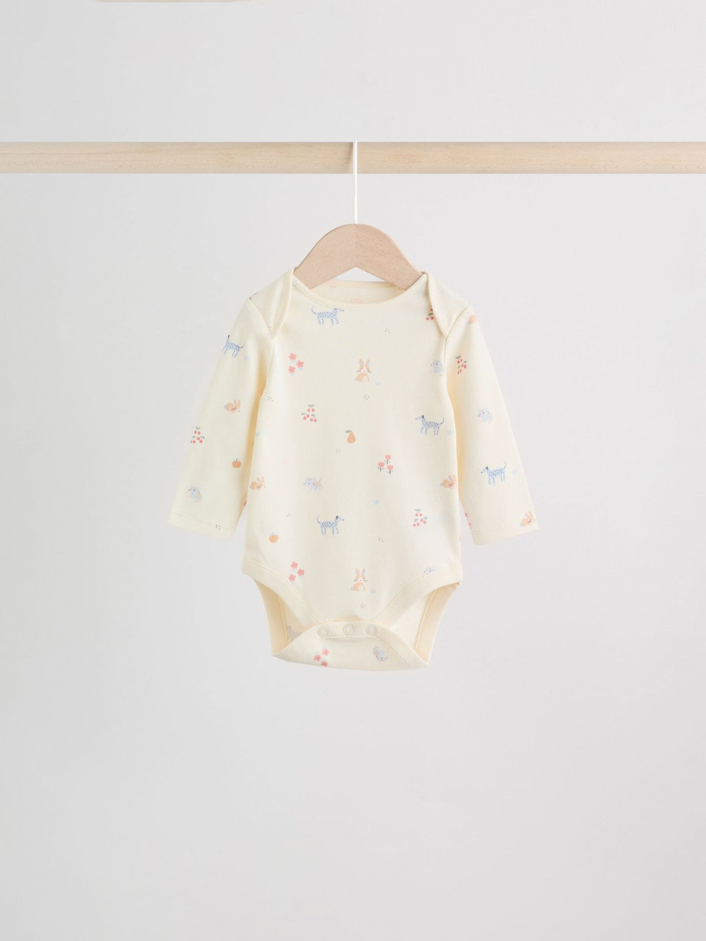 Multi Pastel Character 5 Pack Long Sleeve Baby Bodysuits image 3