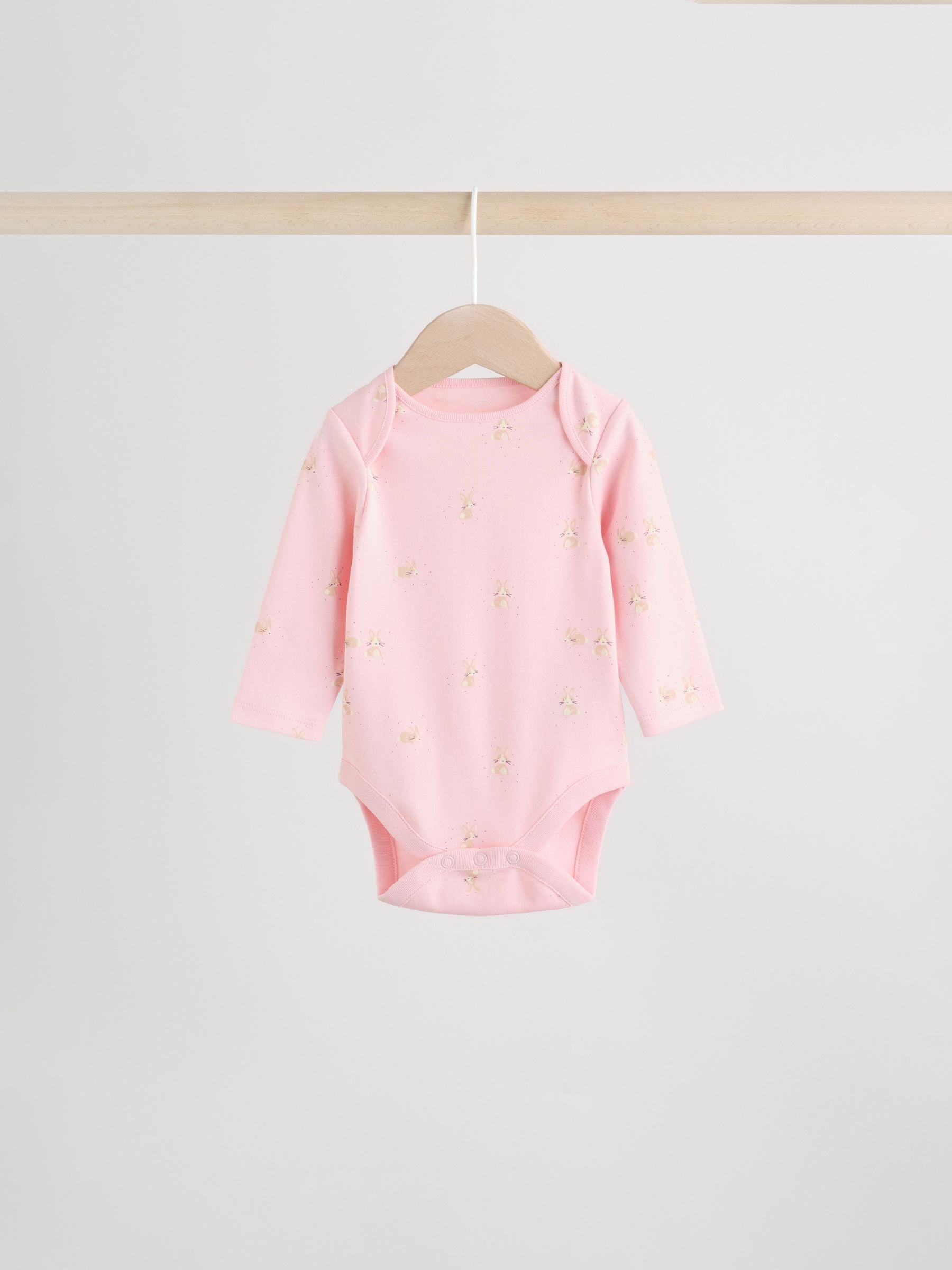 Multi Pastel Character 5 Pack Long Sleeve Baby Bodysuits image 5